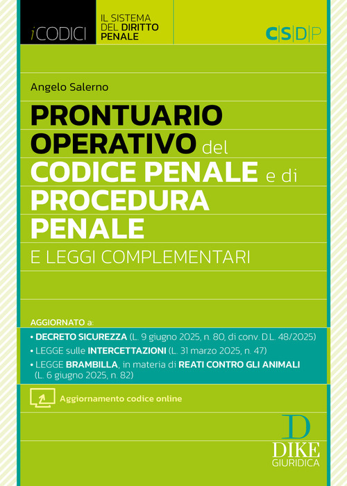 Prontuario operativo del codice penale e di procedura penale