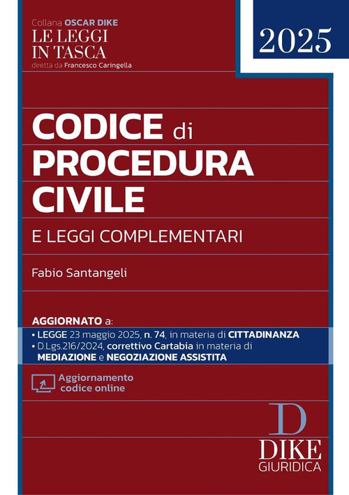 Codice di procedura civile e leggi complementari 2025