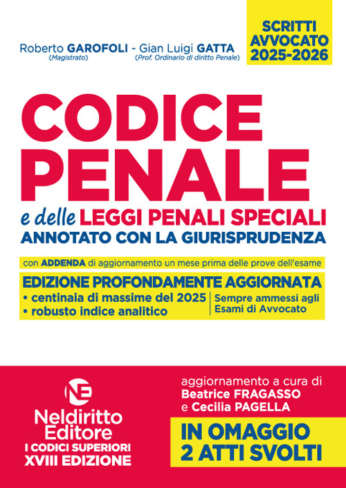 Codice penale annotato con la giurisprudenza 2025-2026 per l'esame di avvocato