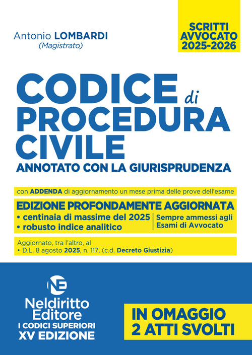 Codice di Procedura Civile Annotato con la giurisprudenza per l'Esame di avvocato 2025-2026
